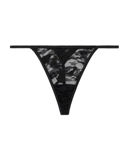 DIESEL Black Stacy-Utlt Lace Logo Thong