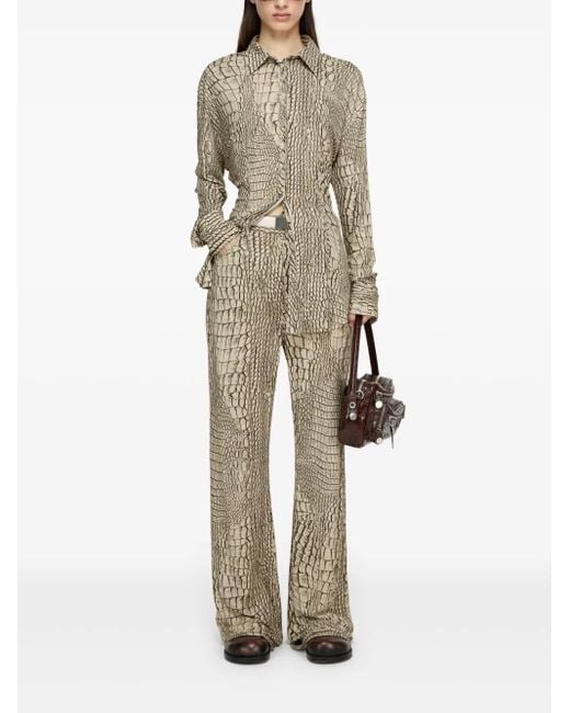 Acne Natural Printed Trousers