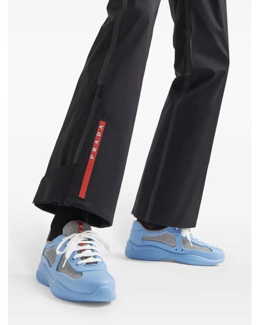 Prada Blue America's Cup Sneaker Aus Weichem Gummi
