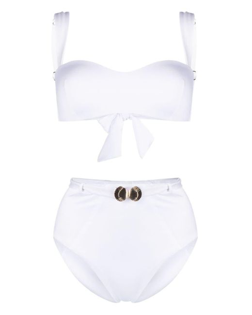Noire Swimwear White Bandeau-Bikini