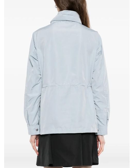 Moncler Blue Veste Enette Zippée À Capuche