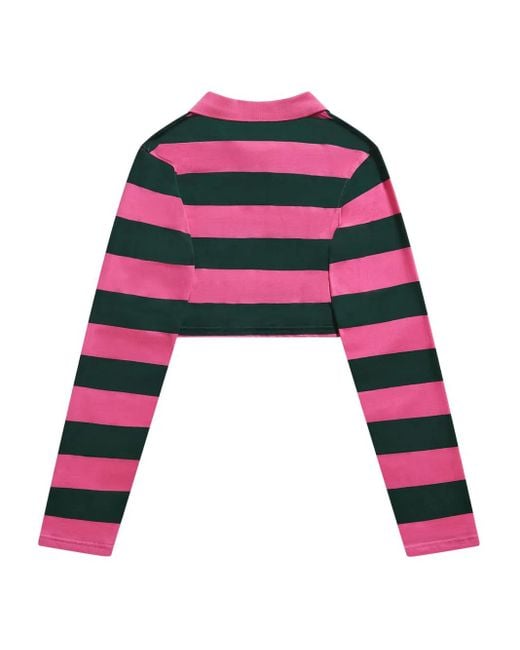 Area Black Cropped-Oberteil mit Stickerei