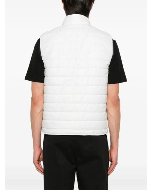 Fay White Quilted Gilet for men