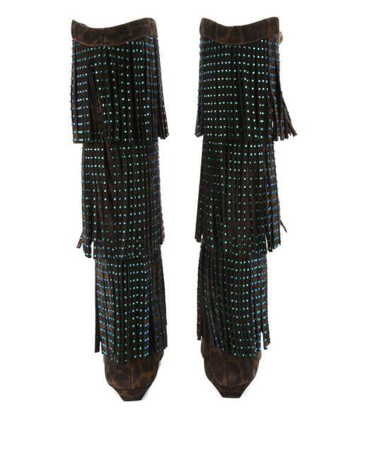 Kurt Geiger Black Western Fringe Boots