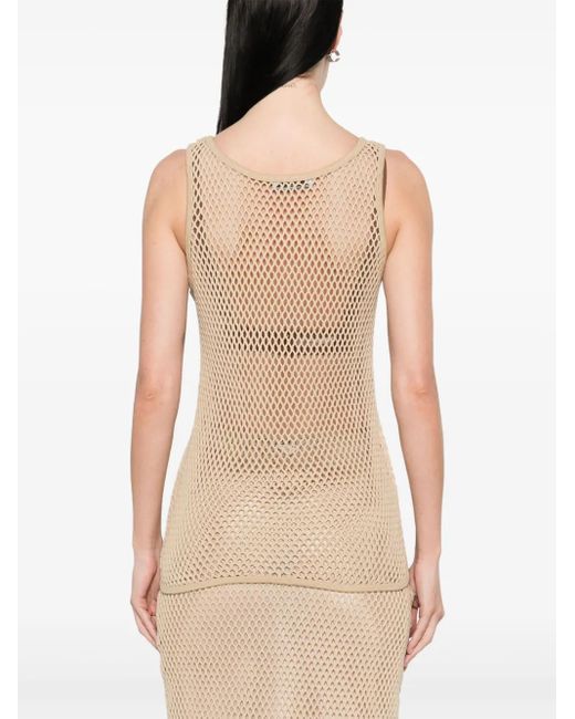 Prada Natural Sheer Cotton Tank Top
