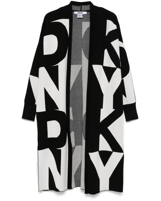 DKNY Black Logo-Print Cardigan