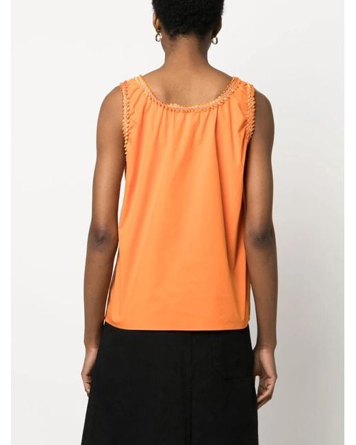 Boutique Moschino Orange Débardeur À Bords Festonnés
