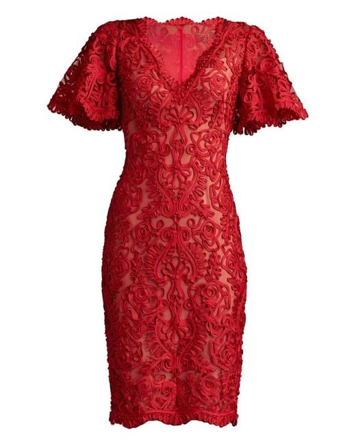 Tadashi Shoji Red Arnett Lace Dress