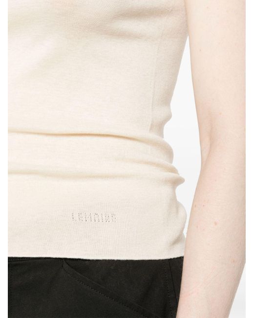 Lemaire White Mock-neck Sleeveless Knitted Top