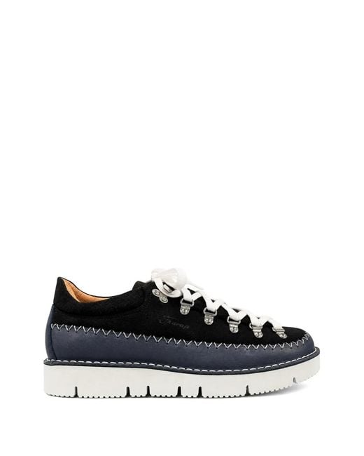Fracap Black Contrast-Stitch Lace-Up Boots for men