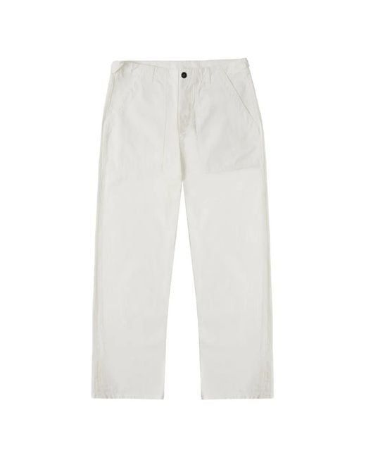 Fortela White Patch-Pocket Trousers