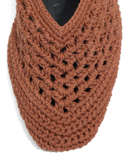 Bimba Y Lola Brown Crochet Ballerinas
