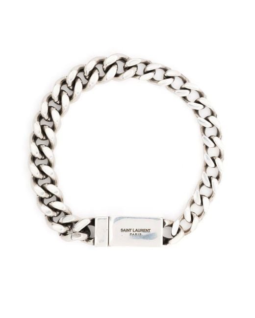 Saint Laurent Engraved-logo Chain-link Bracelet in Metallic for Men | Lyst  UK