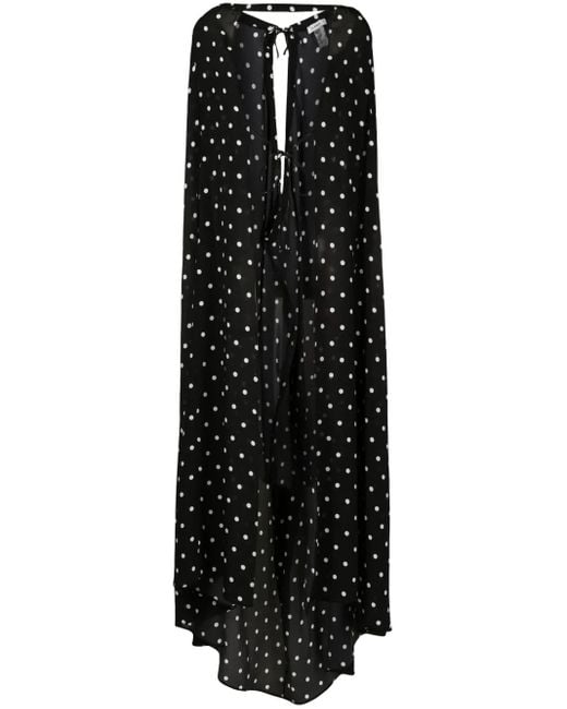 Amir Slama ポルカドット シルクケープ Black