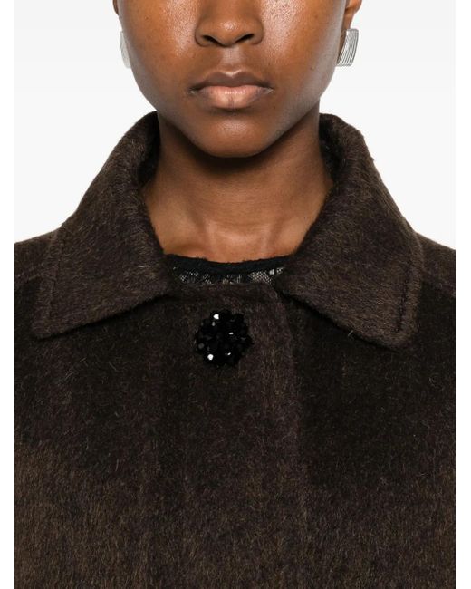 Max Mara Black Prosit Buttoned Coat
