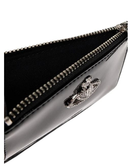 Vivienne Westwood Black Slim Long Crystal-Embellished Orb Card Holder