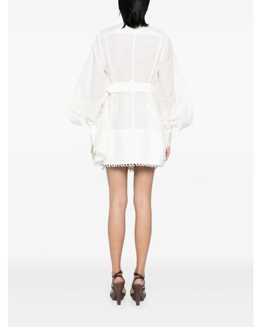 Zimmermann White Mini Illuminate Utility Dress