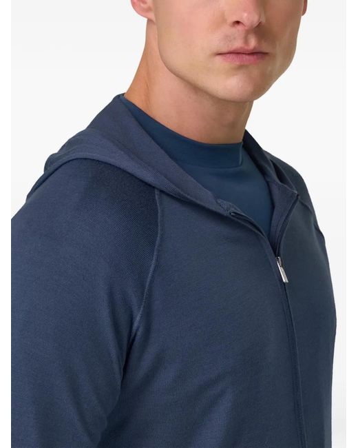 Boggi Blue Full-Zip Hooded Sweater for men