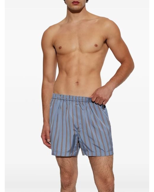 Tom Ford Blue Striped Silk Boxers for men