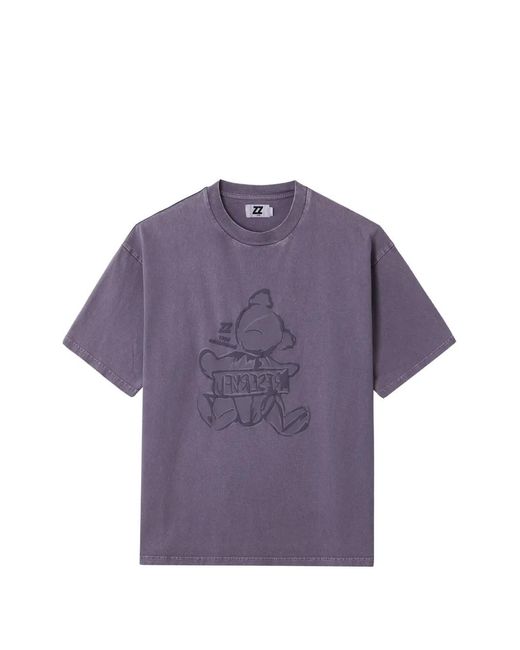 Izzue Purple Embossed-Bear T-Shirt for men