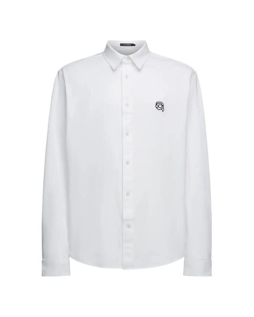 Karl Lagerfeld White Ikon Buttoned Shirt for men