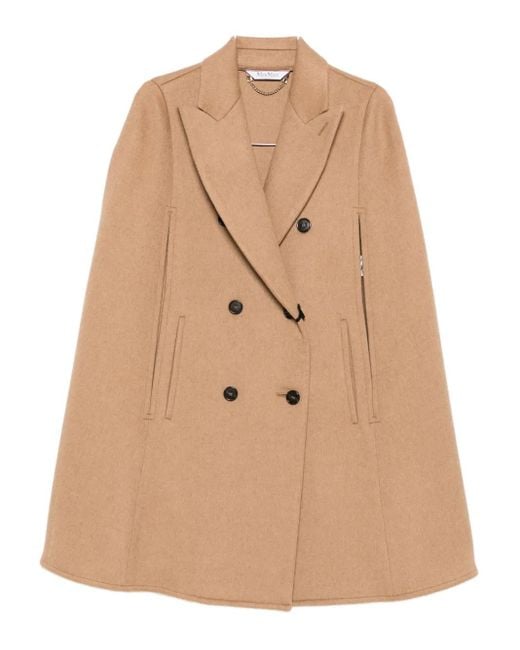 Max Mara Wool Double-breasted Coat Natural