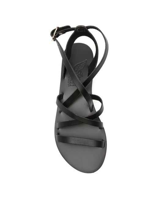 Ancient Greek Sandals White "Delia" Flat Sandals