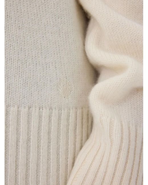Loulou de Saison White Baltra Ribbed-Hem Cashmere Sweater