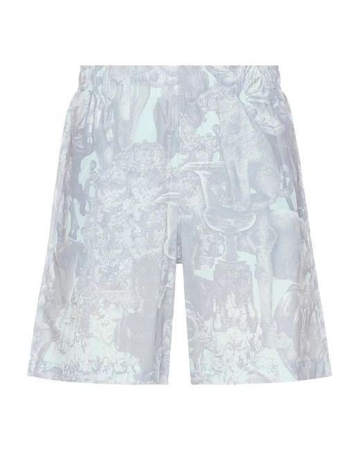 Givenchy Blue Statue-Print Swim Shorts for men