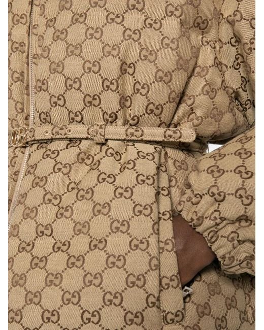 Gucci Natural Gg Canvas Belted Jacket