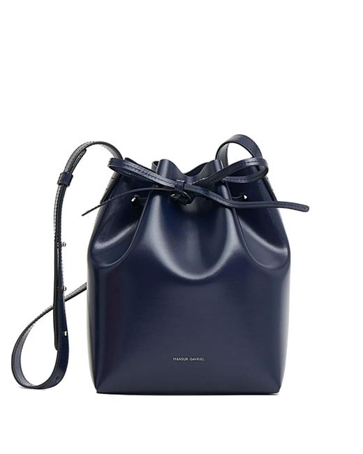 Mansur Gavriel Leren Bucket-Tas in het Blue