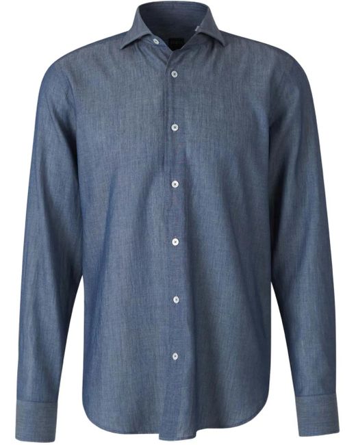 Camicia Sean di Fedeli in Blue da Uomo