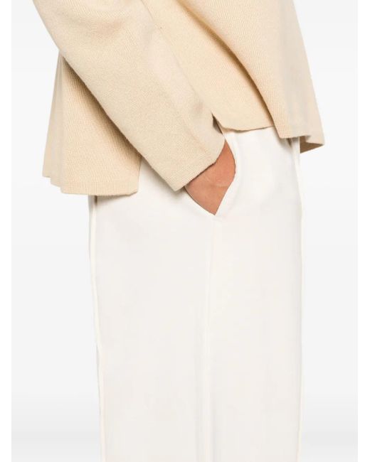 Marc O' Polo White Cotton Elastic-Waist Trousers