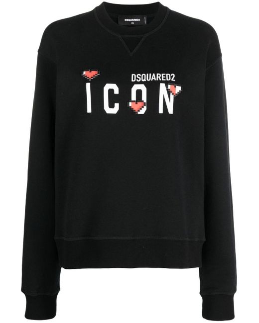 DSquared² Black Sweatshirt mit "Icon"-Print