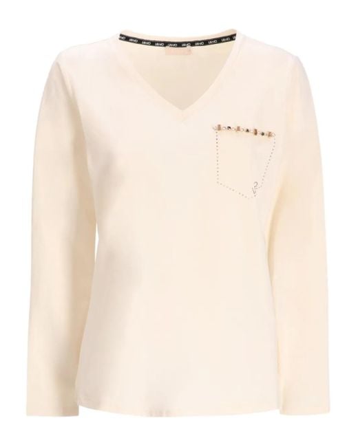 Liu Jo デコラティブ ロングtシャツ Natural