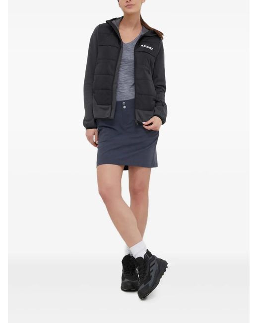 Adidas Black Quilted Hooded Jacket