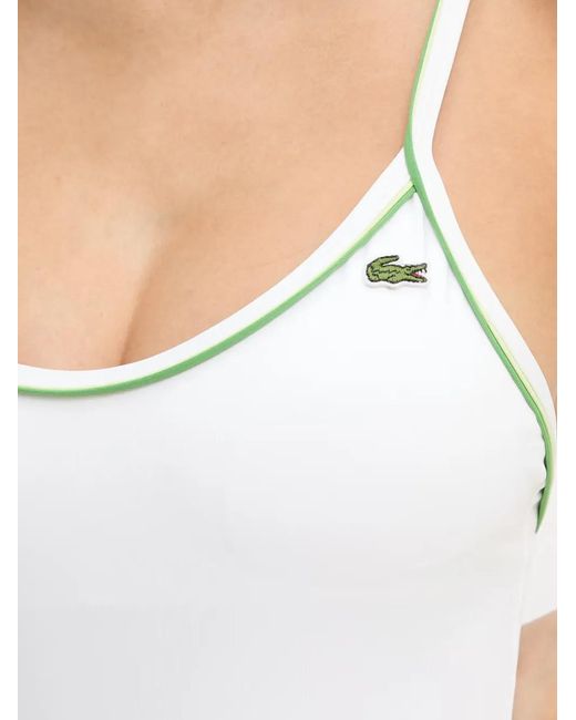 Lacoste White One Piece Trim Accent Swimsuit