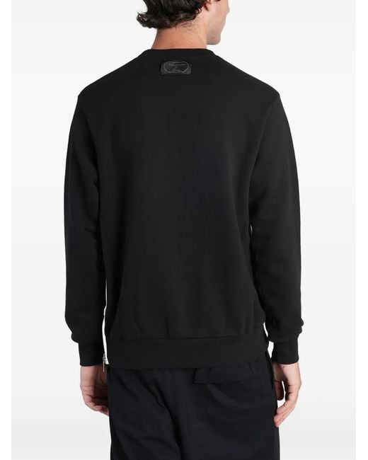 Undercover Black Slogan-Print Zip-Detail Sweater for men