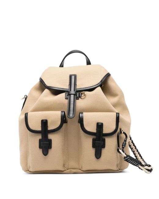 Weekend by Maxmara Natural Drawstring Flap-Pocket Backpack