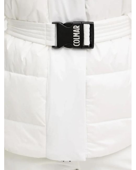 Colmar White Hooded Belted Ski Jacket