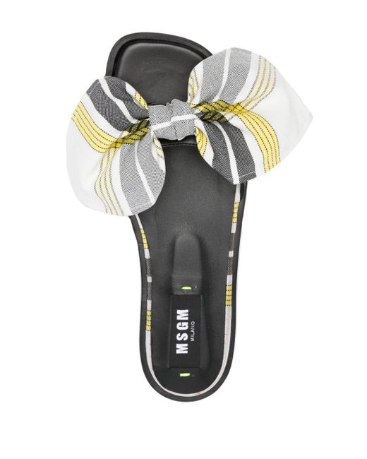 MSGM White Bow-detail Sandals