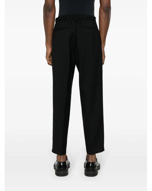 Jil Sander Black Tapered-Leg Cropped Trousers for men