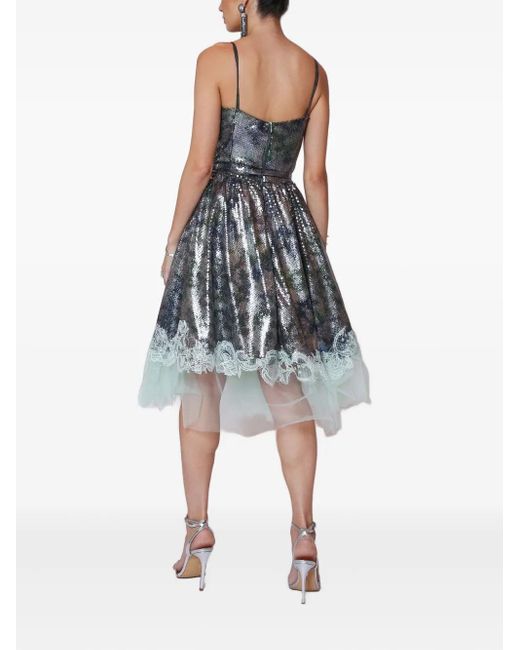 Lethicia Bronstein Blue Mônica Sequinned Lace Dress