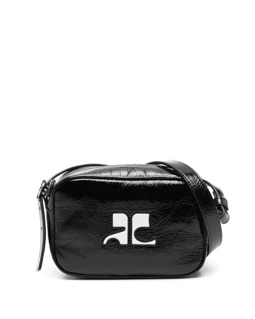 Courreges Black Reedition Naplack Cross Body Bag