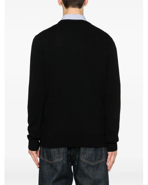 Mc2 Saint Barth Black Heron Graphic-Intarsia Sweater for men