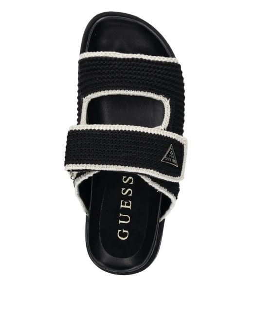 Fadenna double-strap flat sandals Guess de color Black