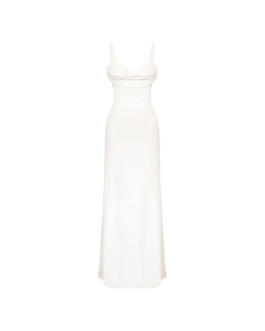 POST MERIDIEM White Gathered-Detail Maxi Dress
