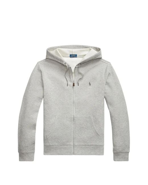 Polo Ralph Lauren Gray Logo-Embroidered Zip-Up Hoodie for men