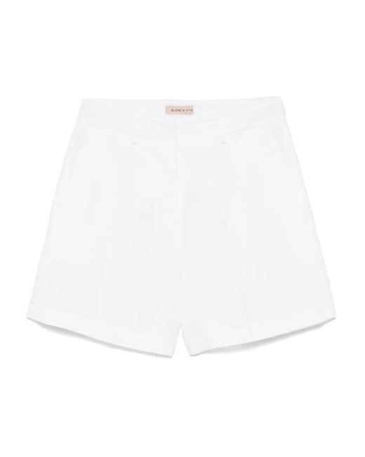 Short À Plis Marqués Blanca Vita en coloris White