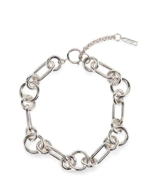 Justine Clenquet White Troy Chain-Link Necklace